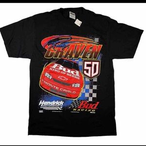 Deadstock Vintage NASCAR Tultex Hendrick Racing Ricky Craven Graphic Shirt Large